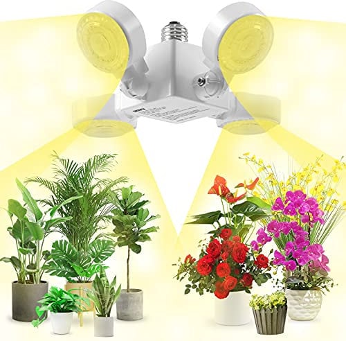 SANSI 30W Pflanzenlampe LED Vollspektrum, E27 Weiss Faltbare Grow light Glühbirne,High PPFD Pflanzenlicht für Zimmerpflanzen, Hydrokultur, Sukkulenten, Setzlinge, Gemüse, Blumen Gartenarbeit