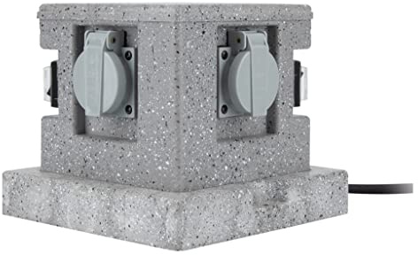 Zenitech - Borne Jardin IP44 4 x 16A + 2 interrupteurs câble H07RN-F 3G1,5mm² 4,5m
