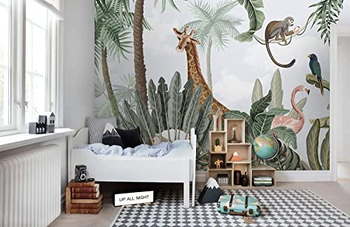 SELIE Papier Peint Jungle Girafe Animal De La Jungle Papier Peint Panoramique Moderne Décoration Murale
