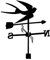 girouette de Jardin Exterieur Toit Hirondelle WEATHERVANES PEINTURATION SPÉRITÉ Noir MÉTAL