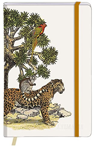 Clairefontaine 115995C - Animalis, Notizbuch DIN A6 10,5x14,8 cm, mit festem Einband, geleimt, 48 Blatt, liniert, 90g, dehnbare Innentasche, Gummizugverschluß, Lesezeichen, Motive sortiert, 1 Stück