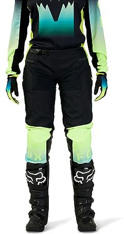 Fox Racing Women's 180 Motocross Dirt Bike Pant, Black/Yellow, 4