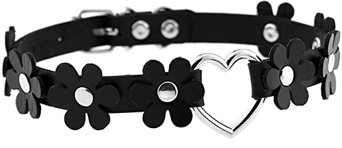 Aroncent Damen Halskette Choker Halsband Spitze Leder Halskette Choker Herz Halsreif für Frauen Mädchen Damen