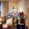 DEECOZY Tiffany Style Tischlampe, Handcraft Glasmalerei Lampenschirm Tischlampen Handgefertigte Buntglas Tischlampe für Nachttisch Wohnzimmer Bar Mediterrane Tischlampe mit Metallsockel