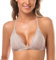 SHEKINI Women's Lace Bralette Sexy Triangular Bra Front Fastening with Removable Pads Backless Bras Plus Size, Bean Paste, XL