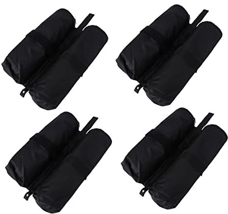 Garneck Sandsack Zur Befestigung Von Sonnenschirmen 4 Stück für Zelt Pavillon Festzelt Je 15 Kg Schwarzer Oxford-Verschluss