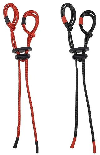 ECSING 2pcs Tiro con arco dedo Sling ajustable Cuerda de arco tiro con arco clásico para arco clásico accesorios de repuesto, rojo y negro