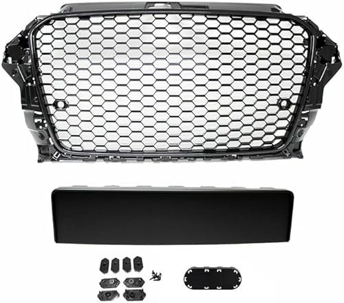 Front Central Grill para Audi A3 8V 12-16 nicht RS3, Parrilla de Carreras Modifica Rejilla Malla para Parachoques Delantero Coche