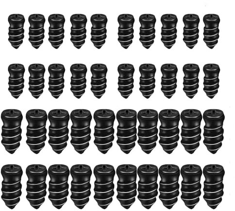 Yumfugu Lot de 40 clous de réparation rapide sous vide pour pneus de voiture, multi-tailles, résistant aux hautes températures, vis cruciformes en caoutchouc, accessoire multifonction pour voiture