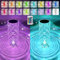 2 lámparas LED de mesa, lámpara de noche de cristal, acrílico diamante inalámbrico, táctil, regulable, con mando a distancia, cambio de color RGB, luz nocturna, 2000 mAh, 16 colores, para dormitorio,