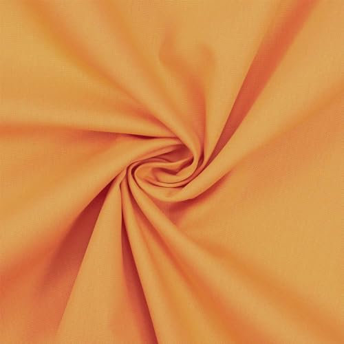Baumwollstoff Popeline, 100% Baumwolle, Stoff zum Nähen, uni orange (Länge am Stück: ab 50cm / Breite: 148cm)