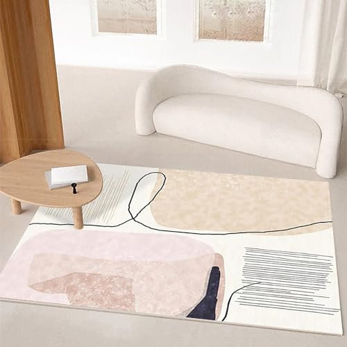 CAFETU Minimalistischer moderner Teppich, kreativer rechteckiger Teppich, Rutschfester Kristall-Samt für Hotel, Büro, Heimdekoration, Fußmatte, Eingangsbereich, Halle, Yoga-Raum
