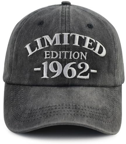 Xullaxth Limitierte Auflage 1960 1961 1962 1963 1964 1965 1966 1967 1968 1969 Mütze für Herren und Damen, verstellbare Baseballkappe aus Baumwolle, 1962 Schwarz, Einheitsgröße
