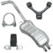 Polmo Schalldämpferset Auspuff Endtopf für Golf 4 IV 1997-06/2004 1.8 T 2.0 2.3 Schrägheck