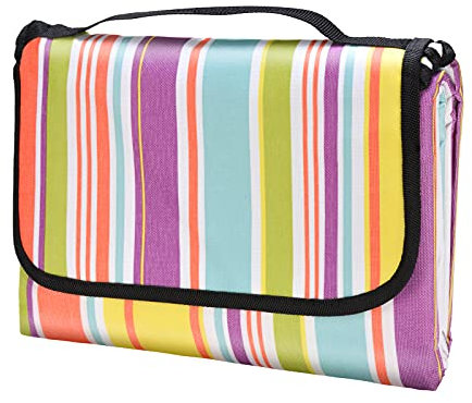 Oziral Picknickdecke 200x200cm, Picknickdecke Wasserdicht, Stranddecke Campingdecke mit Tragegriff [Oxford Stoff und PVC Schicht] Picknickdecke Isoliert für Reisen Camping Strand Wandern (Color)