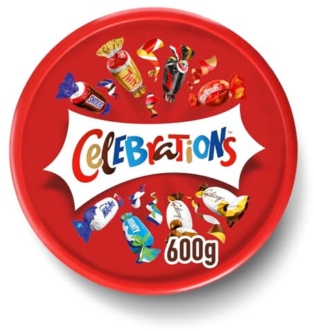 Celebrations XXL Geschenkbox | 600g Dose | Mini-Schokoriegel Mix Snickers, Twix und mehr, Großpackung Schokolade