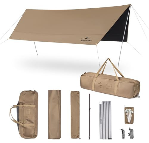 Naturehike Auvents Toile de Tente Tarp Imperméable Protection Contre la Pluie Anti-UV Toit Solaire Auvents Pavillon pour Camping en Plein Air Pique-Nique Festival