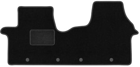 Velours-Fußmatten vorne passend für Fiat Talento 2016-, Schwarz, LUX | passend für einteilig; Velours-Teppich (Polypropylen), ca. 6,5 mm; rutschfest, runde Befestigungen (Typ OP)
