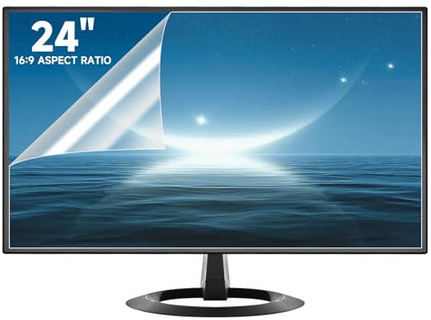 2 Pack 24 Inch Anti Glare & Scratch Resistant Computer Screen Cover for 1080p Monitors, Eye Protection Film for 24'' with 16:9 Ratio