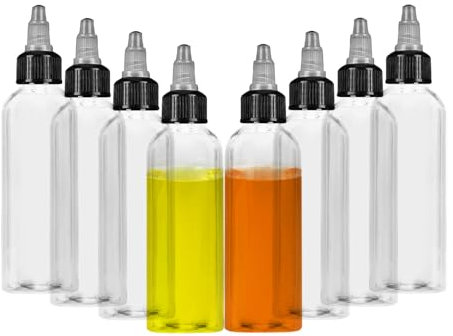 wocpvm 8 Pack 100ml Biberon Salsas con Tapas de Rosca Biberones cocina Botellas Exprimibles para Condimentos Ketchup Mostaza Vinagre Salsa Aceite