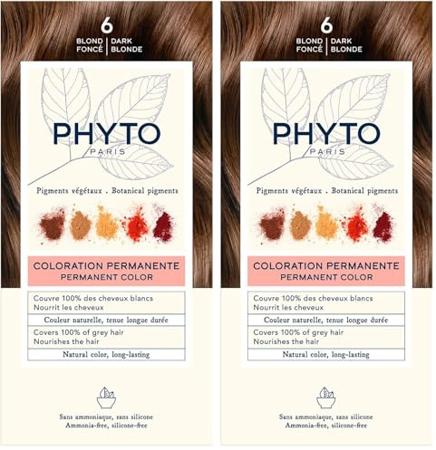 Phyto Farbe 6 Dunkelblond (Packung mit 2)