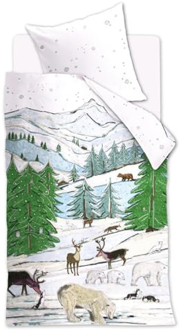 Beddinghouse Kids Snowscape bettwäsche-Set 2 TLG. - 135x200 - Multi - Baumwolle - mit Reißverschluss