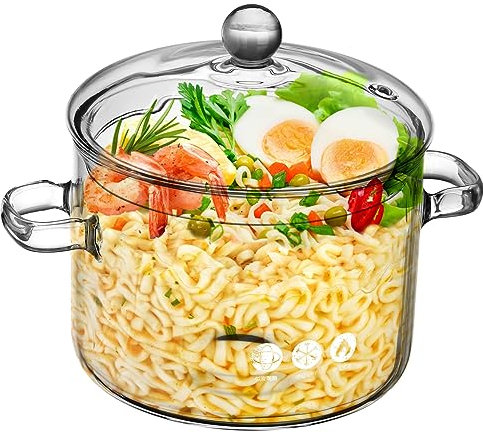 SHOWERORO Tapa De Olla De Vidrio Para Sopa De 1900 Ml Doble Asa Olla De Cerámica Eléctrica Para Cocinar En Casa Ollas S Cooking