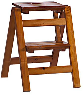 Escabeau Tabouret d'échelle pliant 2/3 marches Escabeau en bois massif, support de fleurs étagère d'échelle domestique multifonction intérieur monter petite échelle cuisine, maison, cuisine, garage,