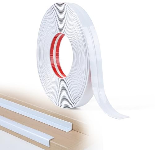 EFUTURETIME Molduras Decorativas Adhesivas Flexibles para Pared 2cm × 10m Tiras de Esquina para Puerta Ventana Zócalos Techos Armarios Protección Cantos Mesa, Blanco Brillante
