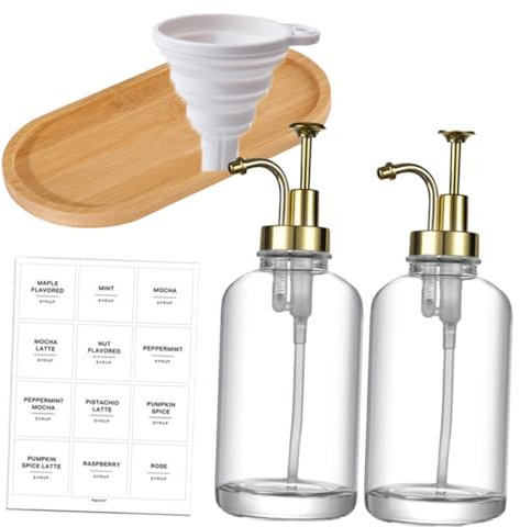 2 Stück 500ml Glas Seifenspender mit Pumpe für Küche
