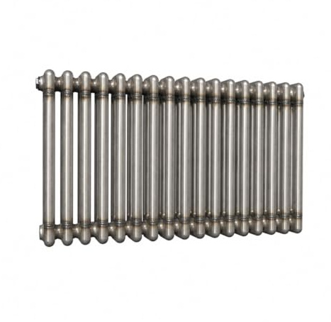 Lux Heat Bare Metal Lacquer Horizontal 3 Column Traditional Radiator 500mm (H) x 785mm (W)