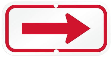Amagogo Sernale di freccia Sign riflettente, cartello stradale per la direzione guida delle strade impermeabili di freccia interna Simbolo pesante, Rosso