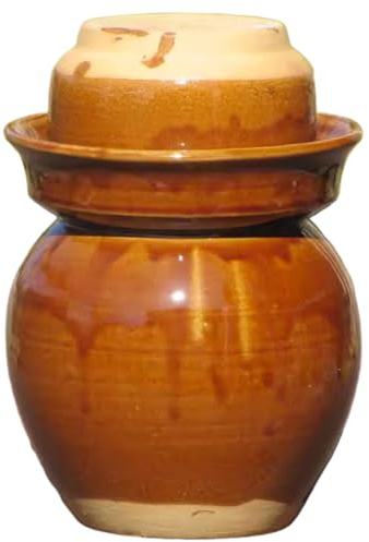 DECORN Ceramic Fermenting Crock Pot Fermenting Jar Traditional Chinese Porcelain Pickle Jars Stoneware Fermenter for Kimchi Saue,B,2L