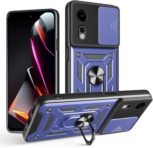 JDXHFF Cover Compatibile con ZTE Nubia Neo 2 (6.72) Hard PC e Silicone TPU Custodia con Supporto Girevole a 360° Protezione Case Blu