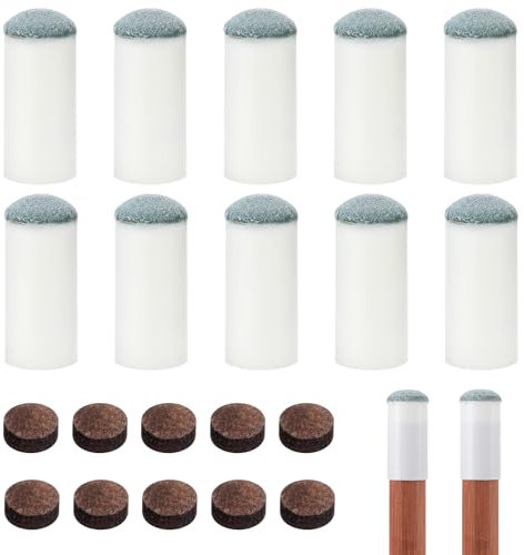Bremorou 20 Stück Billard Queue Spitzen 12mm Billiard Aufsteckleder Ersatz Billard Zubehör für Snooker Pool Queues Hochwertige Billardzubehör Tipps Set, Perfekt für Billardzubehör Und Queue Schutz