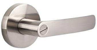 Serratura for porta del bagno serratura a maniglia tripolare rossa antica serratura for porta interna serratura a tre colonne serratura a sfera senza fori(Stainless steel keyless model)