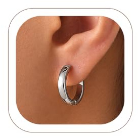 U7 Huggie Creolen für Damen Herren mini Hoop Ohrringe 8/10 / 12/14 /16 mm Chunky kleine Kreolen Edelstahl Ohrschmuck Accessoire