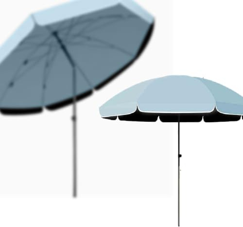 OPOLDBDMAC 300cm Sonnenschirm Groß Strandschirm Für Balkon Garten Terrasse, Rund Marktschirm UV Schutz 80+ Wasserabweisend Dicker Stoff，Neigungswinkel, Höhe Verstellbar(Blue,2m/6.5ft)