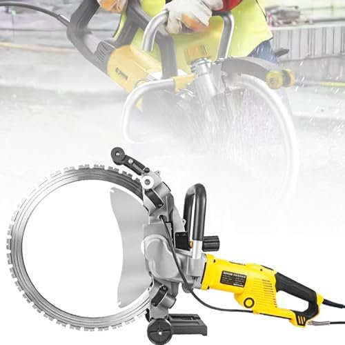 Sierra De Hormigón Eléctrica 5000w Fresadora De Pared Circular 2200 Rpm Máquina De Corte De Hormigón De Agua Máquina Fresado De Ranuras De Pared(Profundidad De Corte 290 Mm)