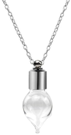Watreketal Secure Closure Glass Bottle Pendant Necklace Compact Container Chain For Different Decoration And Fragrances Drift Bottle