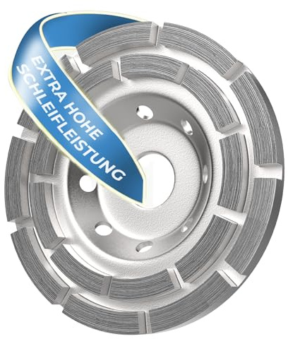 MeyMel Meule diamantée de qualité supérieure - 125 mm - Pour meuleuse d'angle - Disque abrasif pour le travail du béton et l'assainissement du sol - Idéal pour chape, pierre et mortier - Ponçage à sec