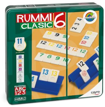 Cayro – Rummiclasic 6 – Juego de Mesa de números y Estrategia - 6 Jugadores - Consigue Combinar Todas Las fichas - Diversión en Familia - Combina Tus Fichas para Conseguir 100 Puntos