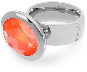 Qudo TIVOLA big silber Ring Edelstahl orange (orange ignite) (54 (17))