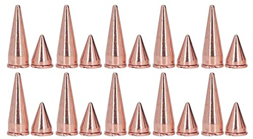 Tomotato 20 Pezzi Chiodi Conici Punk 7x10mm 7x20mm, Rivetti a Vite in Metallo Placcato Oro Rosa, per Abbigliamento Borse Scarpe Cinture Braccialetti in Pelle, DIY