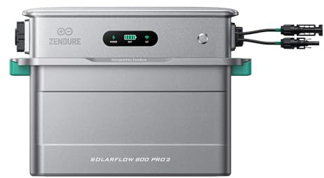 Zendure SolarFlow 800 Pro 2 Balkonkraftwerk mit Speicher, 800W AC-Leistung | 2640W MPPT, 1000W Off-Grid-Backup, All-in-One Design, Erweiterbar auf 11,52kWh (bis zu 5 AB2000L Akkus), Plug & Play, IP65