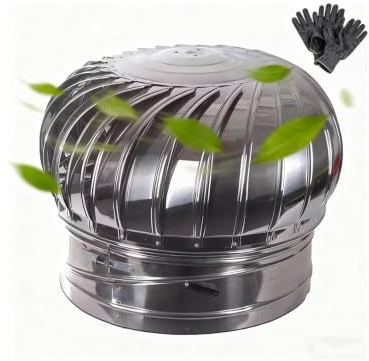 201 Comignolo rotante in acciaio inossidabile Cappa anti-corrente d'aria Wind Spinner Cowl Guard for lo sfiato del tetto(9.8)