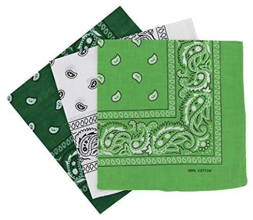 Set mit 3 Bandanas, Paisley, für Damen und Herren, 57 x 57 cm