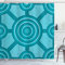 ABAKUHAUS Teal Duschvorhang, Native Art, Stoffliches Gewebe Badezimmerdekorationsset mit Haken, 175 x 200 cm, Teal