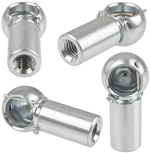 SOLIDfy Lot de 4 poêles à billes B8 M5 DIN 71805 + étrier de sécurité en forme B galvanisé 8 mm