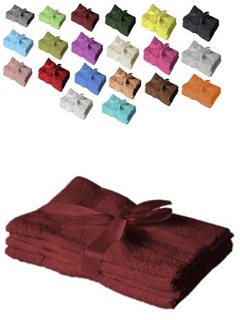 EXKLUSIV HEIMTEXTIL Gästehandtuch 4er Set 30 x 50 cm Bordeaux